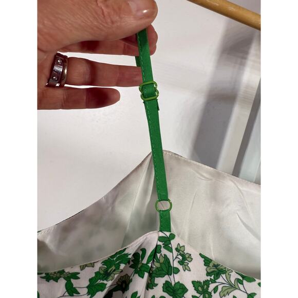 AVARA Women's Brianna Spaghetti Strap Floral Print Midi Dress Green Size Medium - Picture 11 of 15